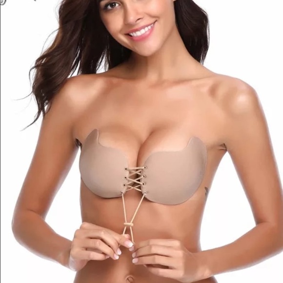 Women Front Lacing Silicone Push Up Bra Adhesive S - Picture 2 of 6
